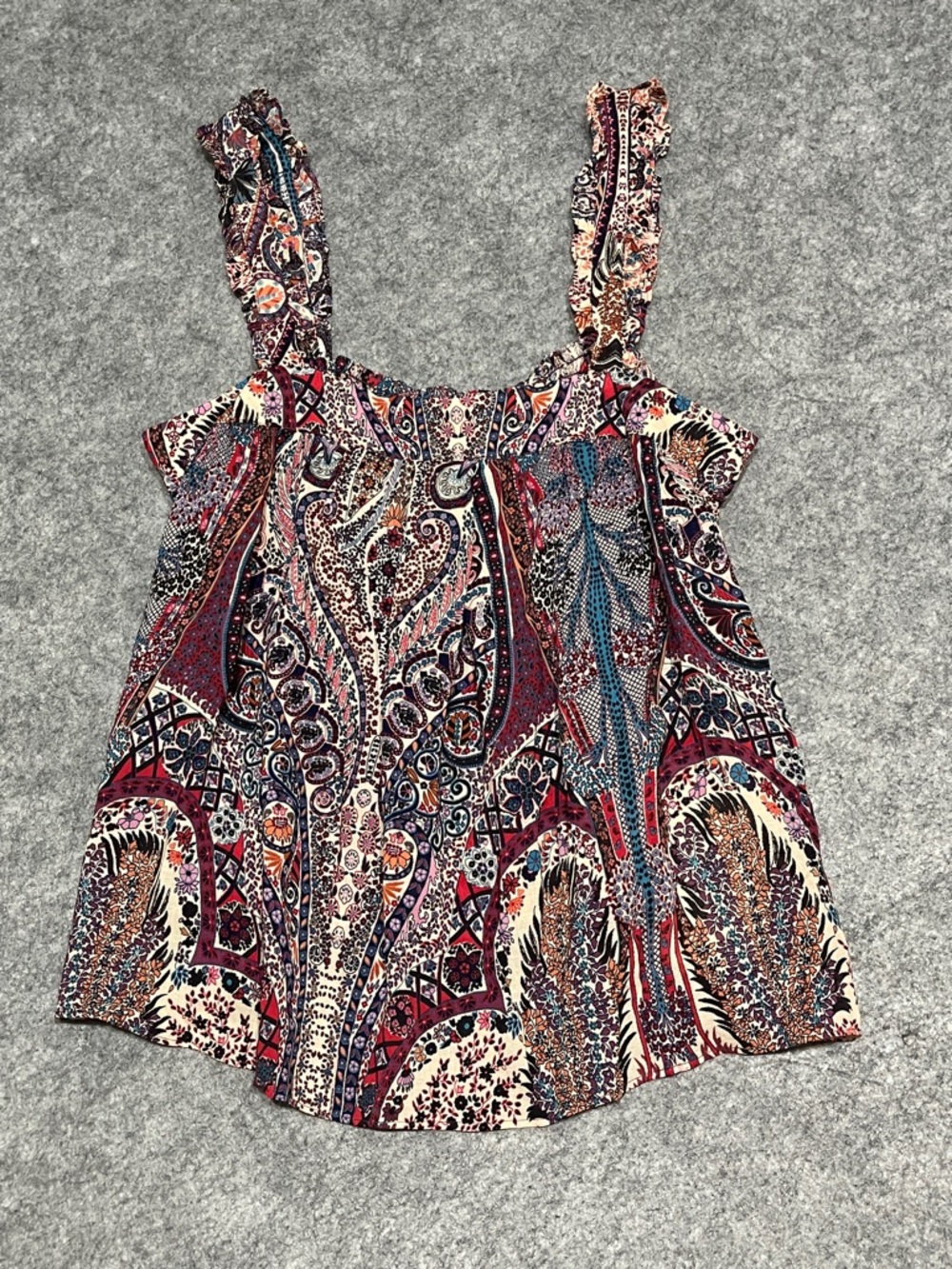 BA&SH Multicolour Paisley Ruffled Strap Tank Top